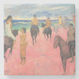Dessous-de-verre En Pierre Cavaliers sur la Plage à Tahiti (Paul Gauguin)