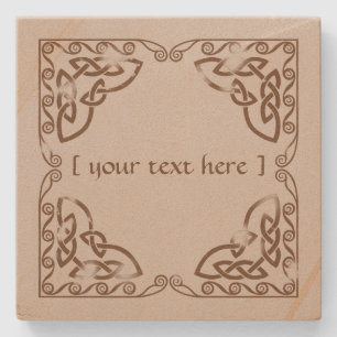 Dessous-de-verre En Pierre Celtic Knot Tribal Design Version Patinée Brown