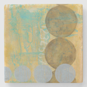 Dessous-de-verre En Pierre Cercles Brown et gris foncés avec des nombres