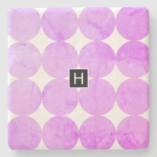 Dessous-de-verre En Pierre Cercles violets modernes Monogramme