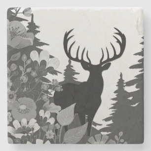 Dessous-de-verre En Pierre Cerf avec grand rack hors forêt