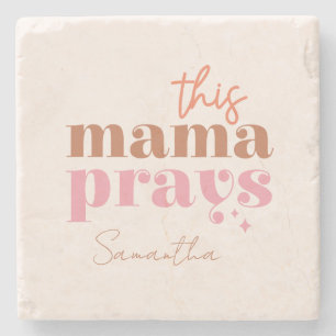 Dessous-de-verre En Pierre Cette Mama prie - Rustic Boho Design