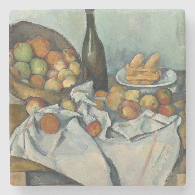 Dessous-de-verre En Pierre Cezanne Panier Pommes Impressionnisme Art (Devant)