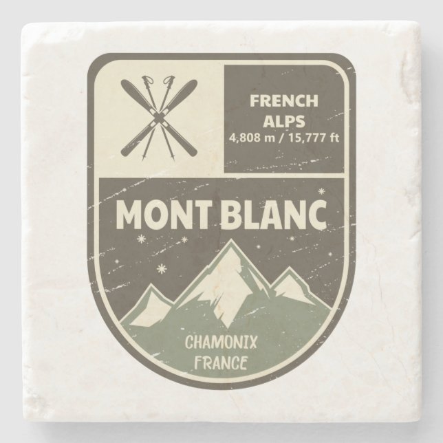 Dessous-de-verre En Pierre Chamonix France Mont Blanc  (Devant)