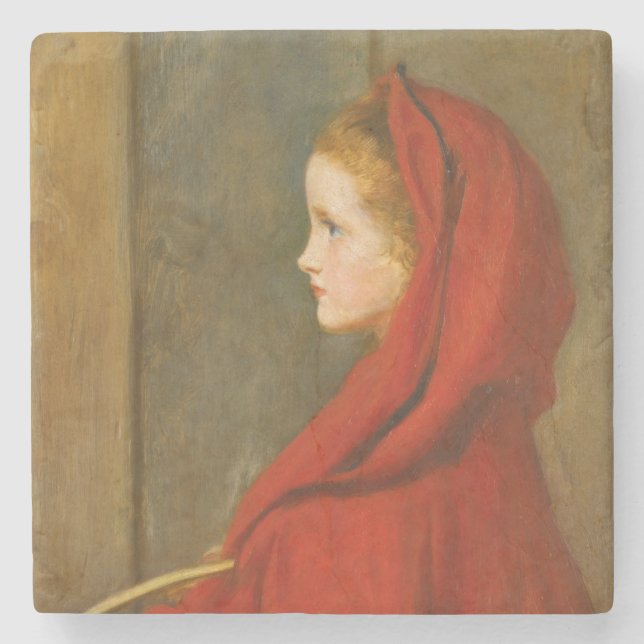 Dessous-de-verre En Pierre Chaperon rouge (par John Everett Millais) (Devant)