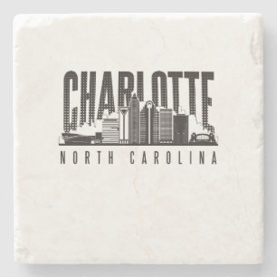 Dessous-de-verre En Pierre Charlotte Queen City Skyline Dessous de verre