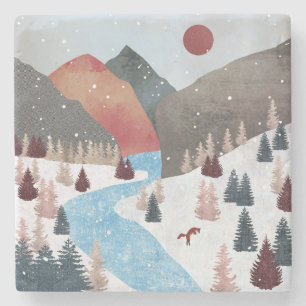 Dessous-de-verre En Pierre Chasse hivernale Fox