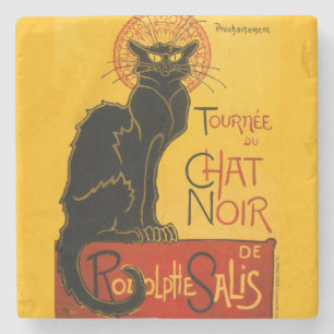 Dessous-de-verre En Pierre Chat noir vintage Art Nouveau Conversation Noir St
