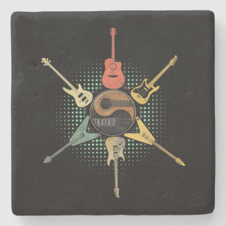 Dessous-de-verre En Pierre Chemise guitare. Style Rétro, Cadeau Pour Guitaris