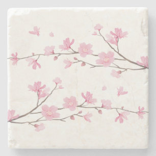 Dessous-de-verre En Pierre Cherry Blossom - Arrière - plan transparent