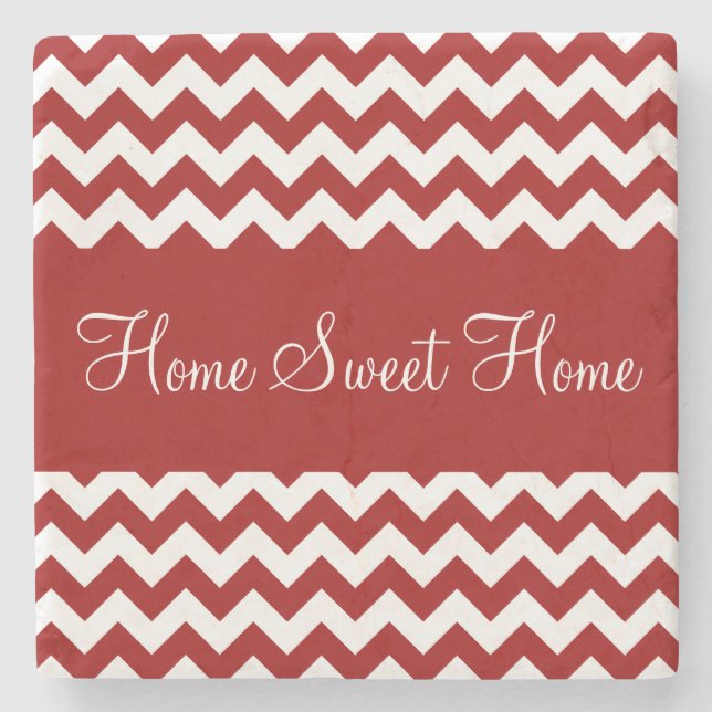 Dessous-de-verre En Pierre Cherry Red Chevron (Devant)