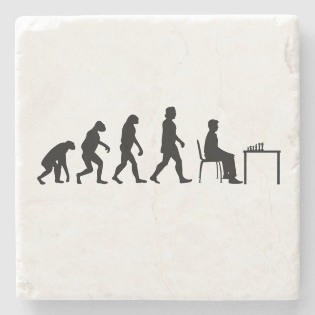 Dessous-de-verre En Pierre Chess - Chess Player Evolution (Devant)