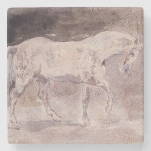 Dessous-de-verre En Pierre Cheval blanc (par Eugene Delacroix)