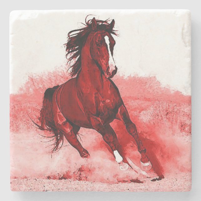 Dessous-de-verre En Pierre Cheval de course (Devant)