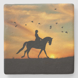 Dessous-de-verre En Pierre Cheval et cavalier