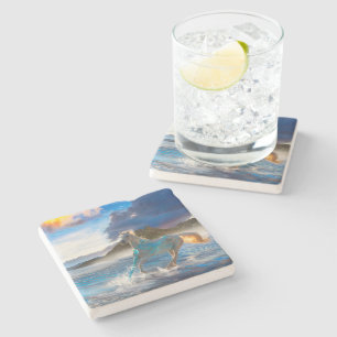 Dessous-de-verre En Pierre Chevaux arabes de l'île Stellar #2