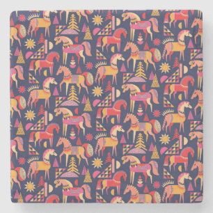 Dessous-de-verre En Pierre Chevaux Scandinaves : Décoration Décorative Sans C