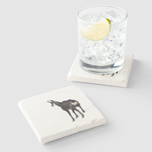 Dessous-de-verre En Pierre Chèvre montagneuse minimaliste chamois alpin sur n