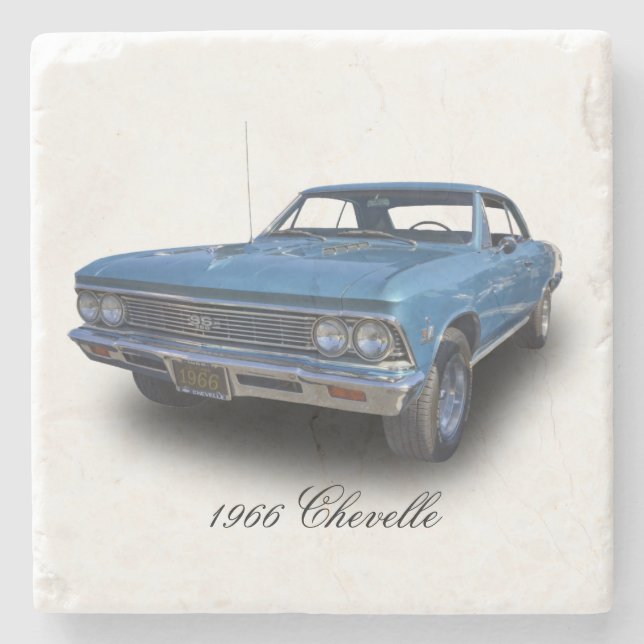 DESSOUS-DE-VERRE EN PIERRE CHEVROLET 1966 CHEVELLE SOLIDES SOLUBLES (Devant)