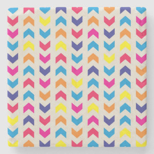 Dessous-de-verre En Pierre Chevron aztèque coloré