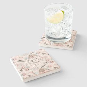 Dessous-de-verre En Pierre Chic chic chic chic Motif de Noël