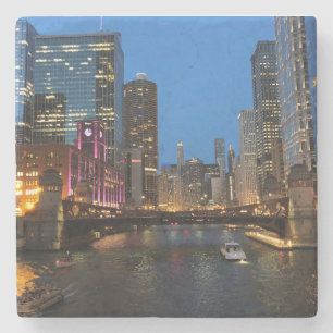 Dessous-de-verre En Pierre Chicago River Nights