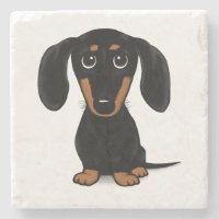 Chien noir et tan Dachshund mignon Wiener