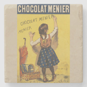 Dessous-de-verre En Pierre Chocolat Menier Petite fille Mur écriture