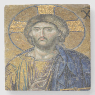Dessous-de-verre En Pierre Christ Pantocrator Mosiac Iconique Religieux Romai
