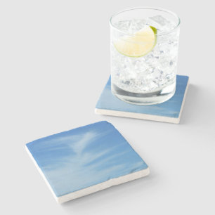 Dessous-de-verre En Pierre Ciel bleu avec nuages blancs Abstrait Nature Photo