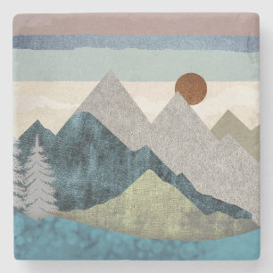 Dessous-de-verre En Pierre Ciel rayé de montagne