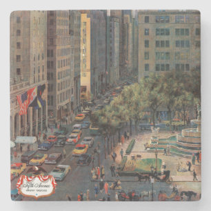 Dessous-de-verre En Pierre Cinquième avenue par John Falter