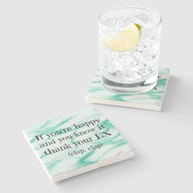 Dessous-de-verre En Pierre Citation amusante de divorce (Côté)