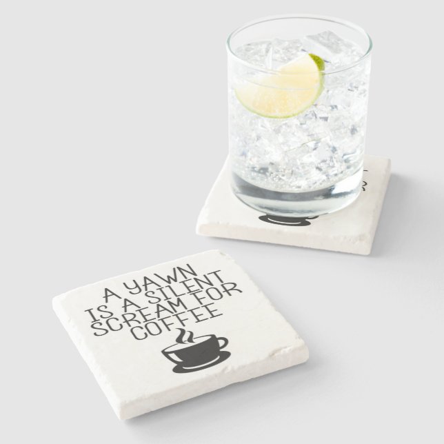 Dessous-de-verre En Pierre Citation de café amusante (Côté)