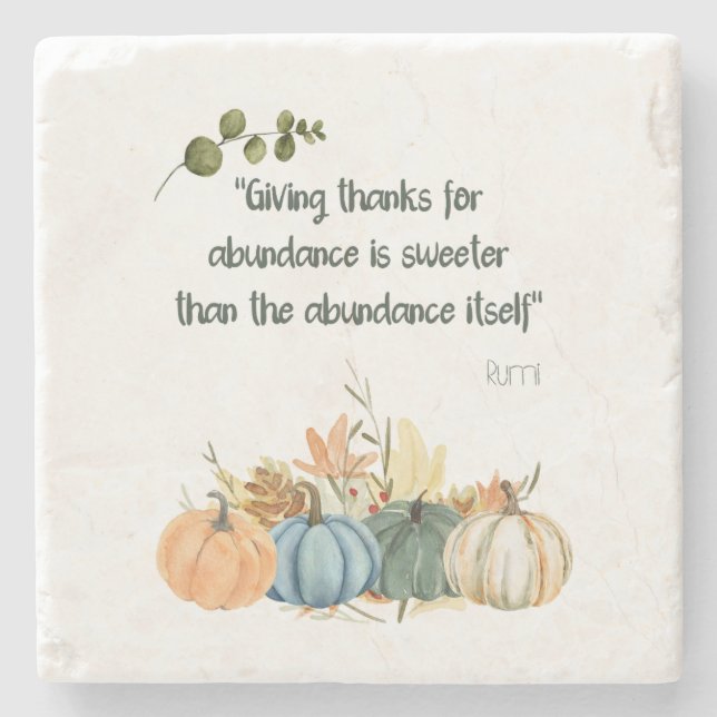 Dessous-de-verre En Pierre Citation de Rumi Thanksgiving - Bon thanksgiving (Devant)