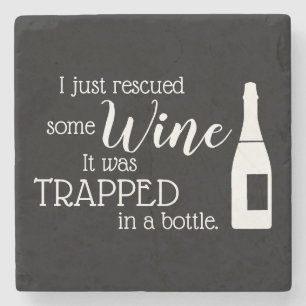 Dessous-de-verre En Pierre Citation drôle d'amateur de vin Humour Cuisine