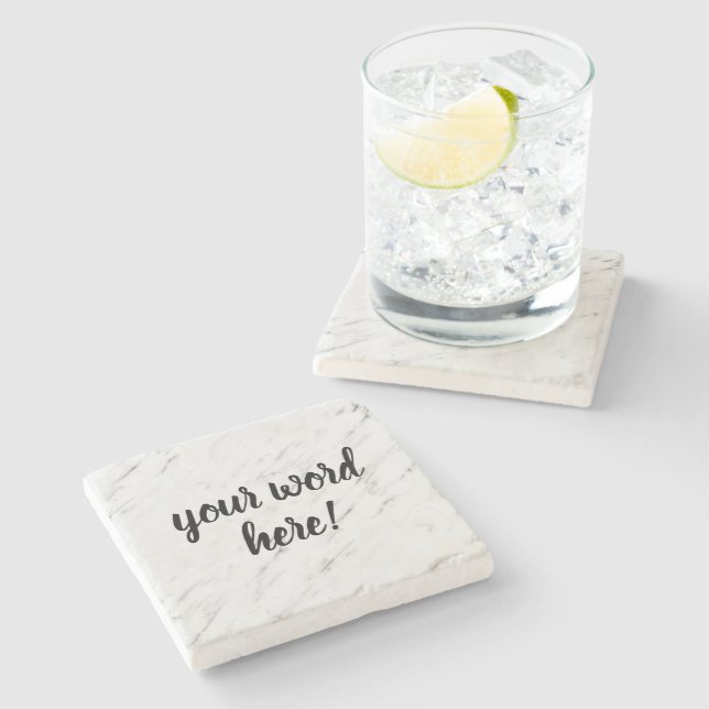 Dessous-de-verre En Pierre Citation inspirante Mot de l'année (Côté)