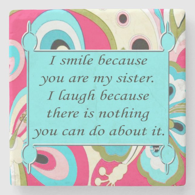 Dessous-de-verre En Pierre Citation inspirée, soeurs (Devant)