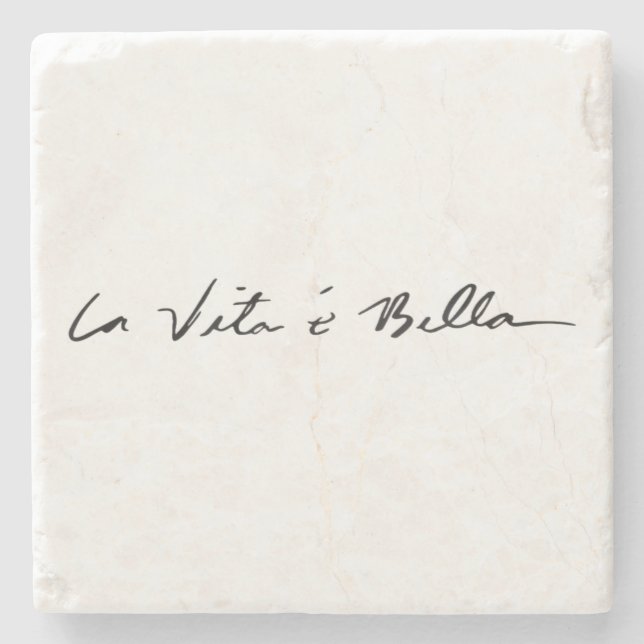 Dessous-de-verre En Pierre citation italienne la vita é bella dessous de verr (Devant)