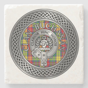 Dessous-de-verre En Pierre Clan Buchanan Crest & Tartan Knot
