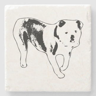 Dessous-de-verre En Pierre Classic Bulldog Silhouette