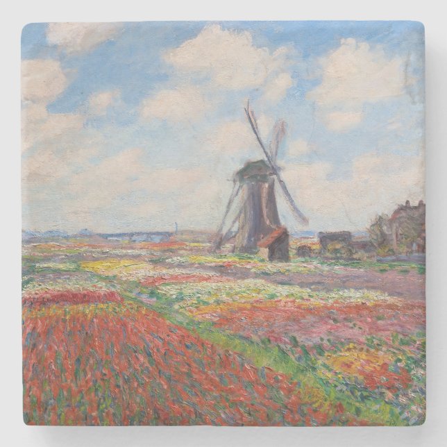 Dessous-de-verre En Pierre Claude Monet - Champ de Tulipes en Hollande (Devant)