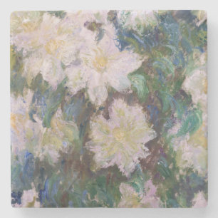 Dessous-de-verre En Pierre Claude Monet - Clematis blanc