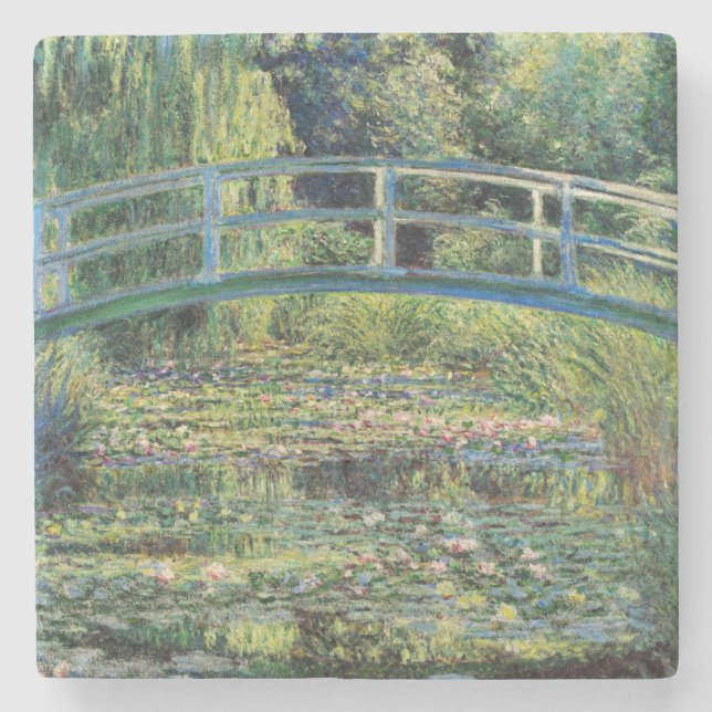 Dessous-de-verre En Pierre Claude Monet - Etang Lily et Pont Japonais (Devant)