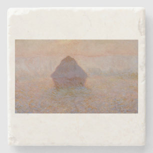 Dessous-de-verre En Pierre Claude Monet Grainstack, Sun in the Mist (1891)