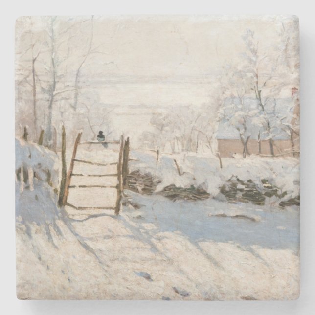 Dessous-de-verre En Pierre Claude Monet - Le Magpie (Devant)