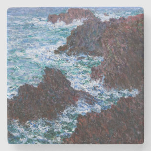 Dessous-de-verre En Pierre Claude Monet - Les Rochers à Belle-Ile, Côte sauva
