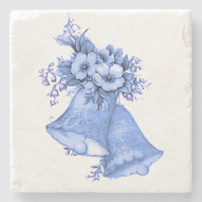 Dessous-de-verre En Pierre Cloches Mariages bleues (Devant)