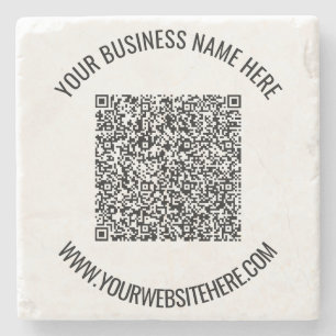 Dessous-de-verre En Pierre Code QR et texte personnalisé professionnel person