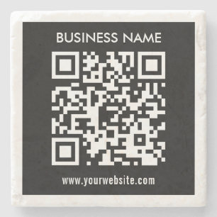 Dessous-de-verre En Pierre Code QR modifiable (généré instantanément) Noir
